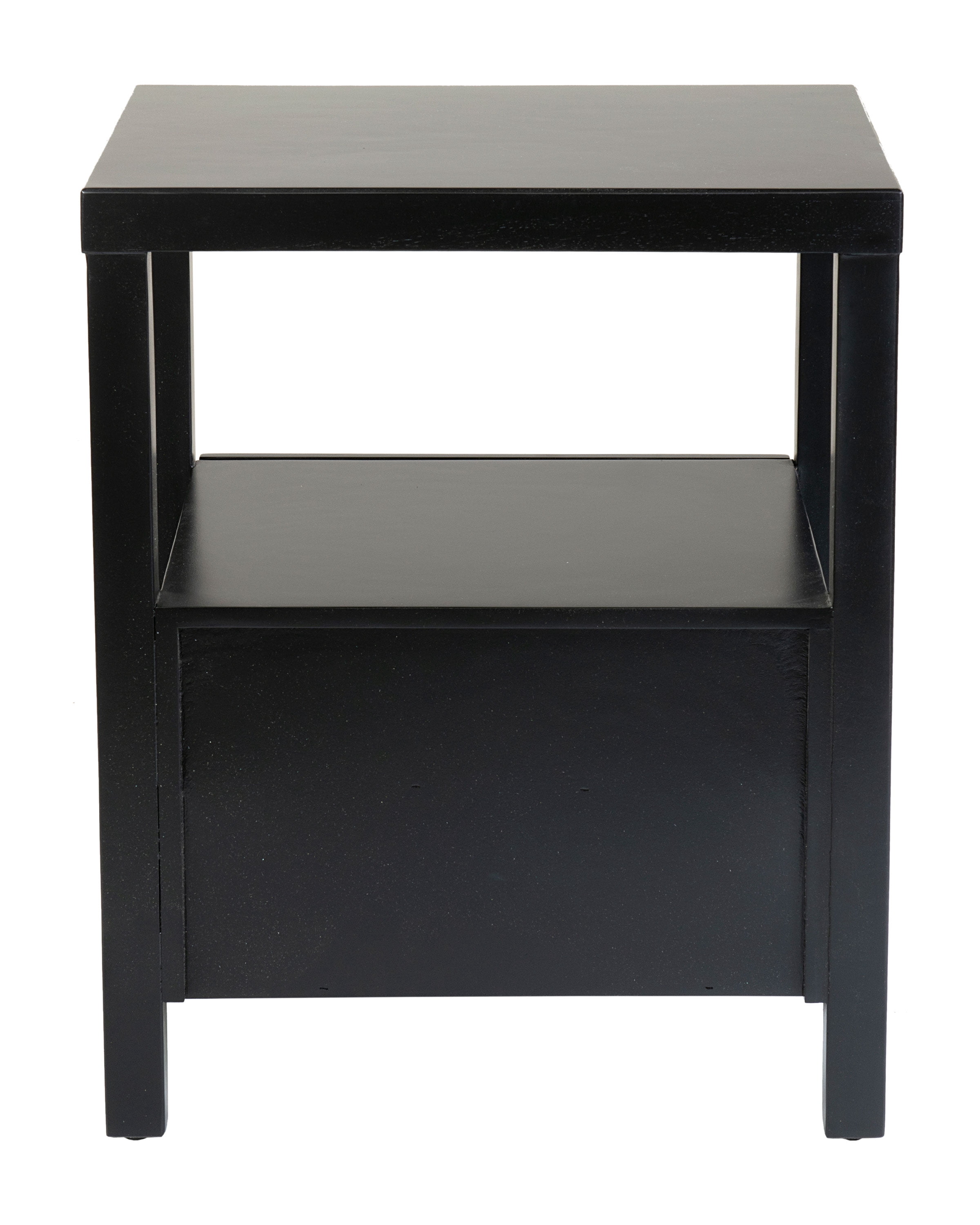 East at Main Westwood Black Solid Wood 2-Drawer Minimalist Nightstand