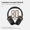 thumbnail image 2 of Auriculares Bluetooth, Auriculares inalámbricos híbridos con cancelación activa de ruido sobre la oreja con micrófono, hasta 140 horas de reproducción, modo de transparencia, graves profundos, llamada, 2 of 5