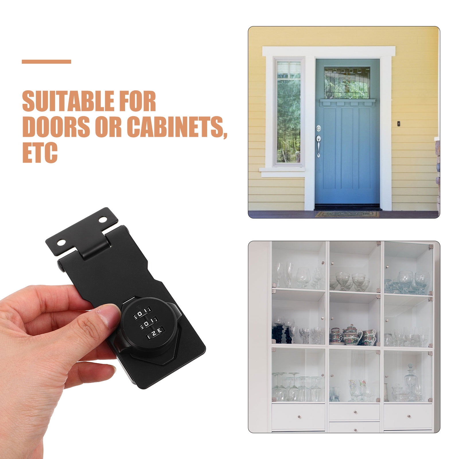 Hytrove 2Pcs Keyless Cabinet Locks Locking for Kitchen and Bathroom in Zinc Alloy 3.73X1.81X1.02In