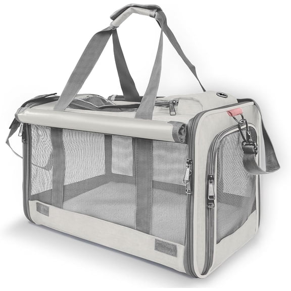 CTUER Pet Carrier for Large Cat Soft-Sided Animal Traveling Bag for Medium Cat up to 20lbs / Washable Small Dog Puppy 10 lbs Crate Case with Privacy Curtains for Home Outdoor Travel