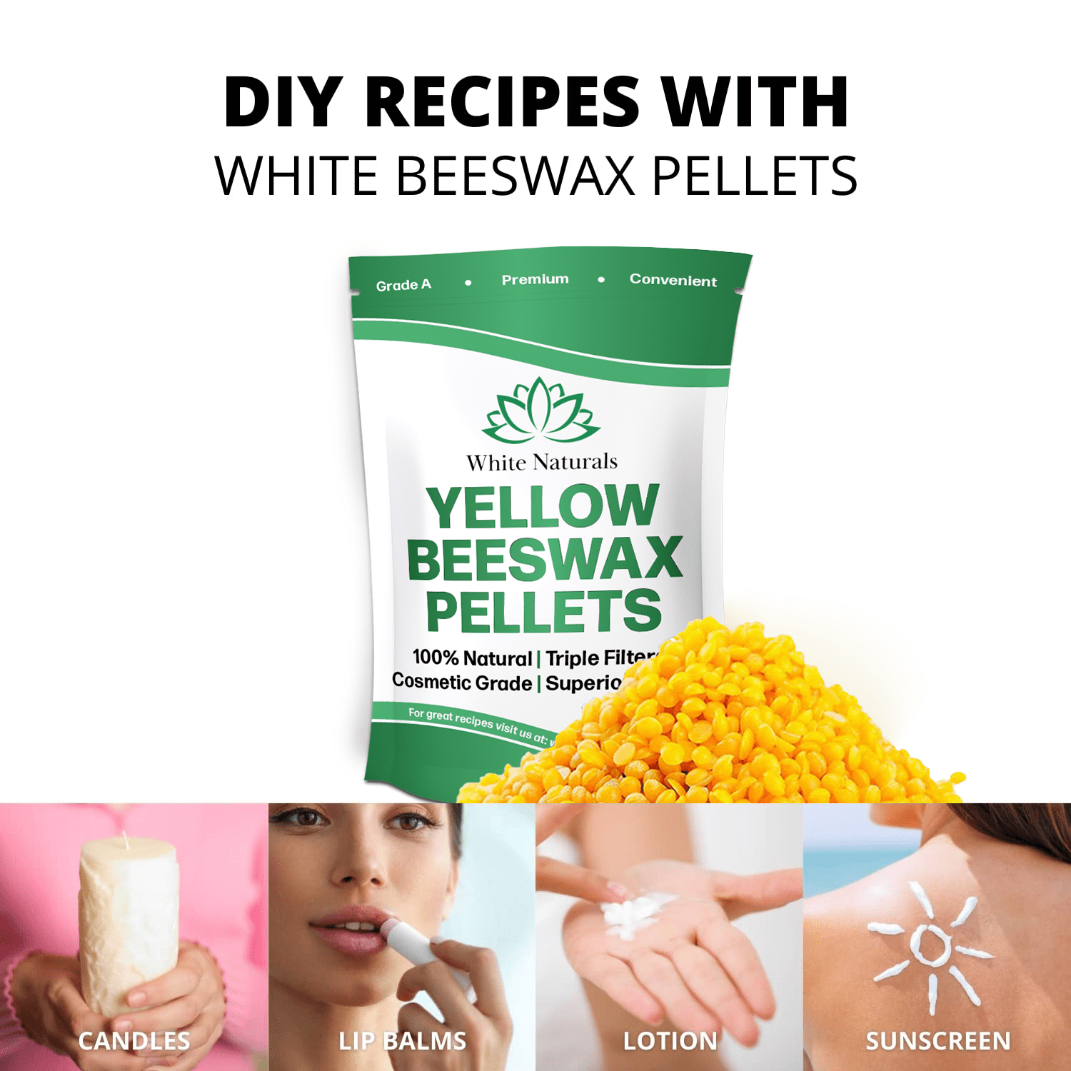  YASNAY Yellow Beeswax Pellets 20LB, 100% Organic Beeswax,  Beeswax for Candle Making, Body, Skin Care DIY, Lip Balm and Soap Making  Supplies