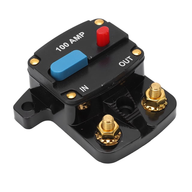 Disjoncteur de Fusible Audio, Porte-Fusible Stéréo Résistant à la Pression Haute Sensibilité Résistant à l'Usure Réinitialisation Manuelle pour Système Audio Stéréo 100A