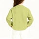 thumbnail image 5 of Blusas y camisas de manga larga con cuello redondo para niños, primavera y otoño, color liso, cuello redondo, informal, holgadas, finas, de poliéster, para todas las edades., 5 of 6