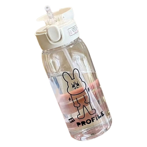 Large Capacity Clear Water Bottle Travel Portable Drink Bottle Cartoon Water Cup Drinkware Cup for School Outdoor Sport