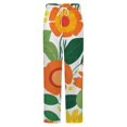 thumbnail image 5 of Floral Pattern Orange Yellow Green Winter Female Pants Flannel High Waist Women Pants Lady Warm Straight Leg Plush Trousers, 5 of 7