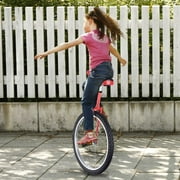 Yescom 24 In Wheel Outdoor Unicycle Adjustable Seat Anti-Skid Pedal Circus Bike for Adults Teenagers Kids, Red