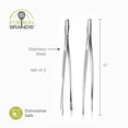 thumbnail image 4 of Fox Run Stainless Steel Kitchen Tweezers, Set of 2 Cooking Tweezers with Engraved Grip Pads, 12", 4 of 8
