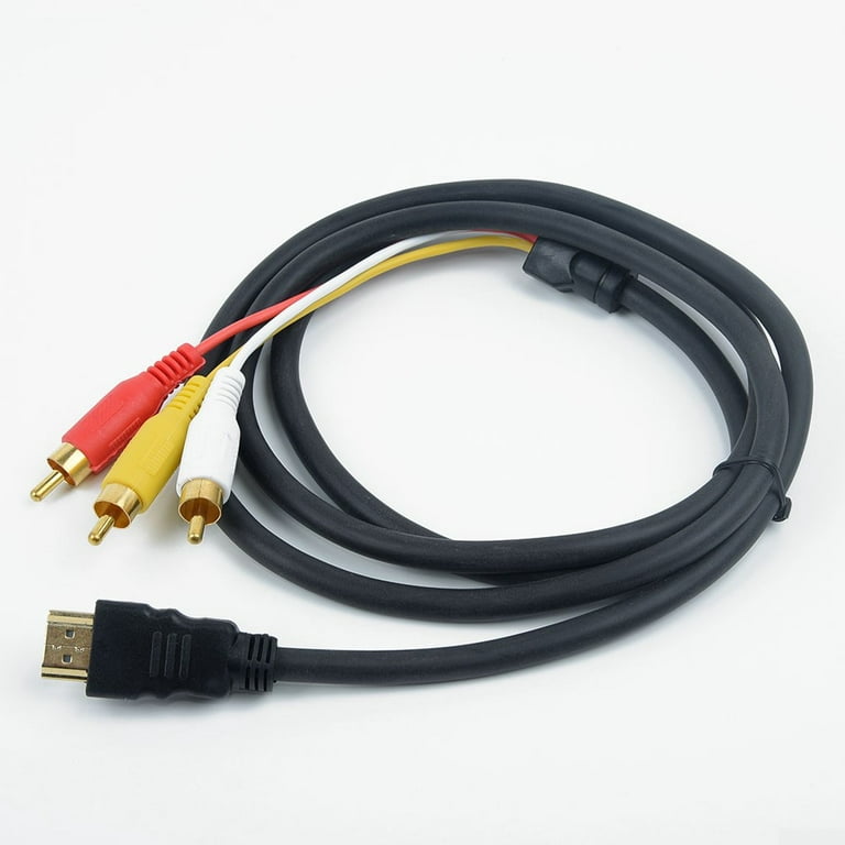 UHUSE Hdmi-compatible Male to 3 RCA AV Audio Video 5FT Cable Cord