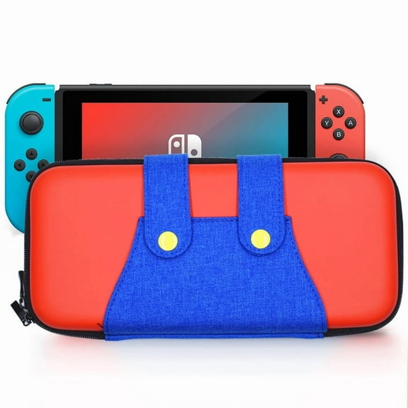 Portable Hard Shell Carrying Case for Nintendo Switch & OLED Console - Travel Storage Bag with Game Card Slots & Mesh Pocket