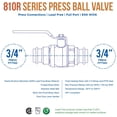 thumbnail image 5 of Midline Valve 932034VLV-5 Premium Press Ball Valve, with 3/4 in. Press Connections, Brass (Pack of 5), 5 of 6