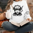 thumbnail image 4 of successthop Sweatshirts for Women Western Cow Crewneck Long Sleeve Sweater Pullover Tops Casual Print Stylish Outwear, 4 of 6