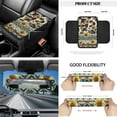 thumbnail image 5 of Yuyamidu Aztec Car Accessories with Front Seat Covers Steering Wheel Cover Brown Cow Print Seatbelt Covers Armrest Mat Trash Can Mount Pocket Cup Holders Rearview Mirror Cover Keychain, Set of 12, 5 of 6