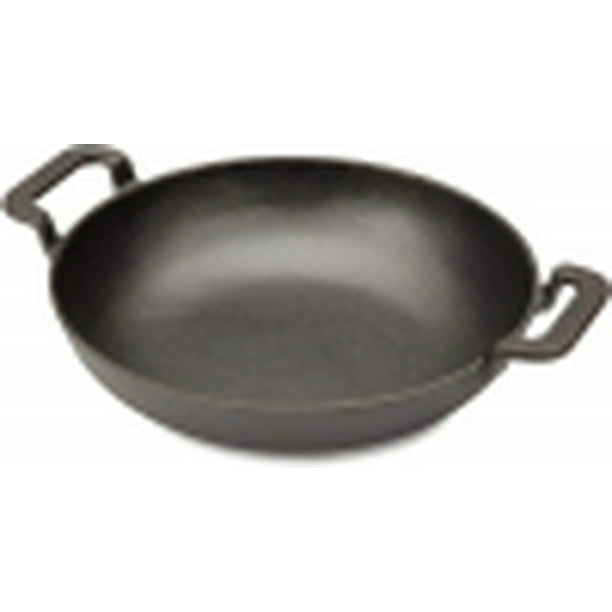 Wok para asar Cuisinart CCW-800 de hierro fundido presazonado 10 cm