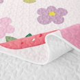 thumbnail image 5 of Erosebridal Watercolor Strawberry Twin Quilt Set for Girls, Cherry Blossoms Flower Twin Coverlet Set, 2-Piece, 5 of 7