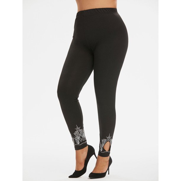 Leggings Talla Extra Estampado Cintura Alta Rosegal Leggings de talla grande