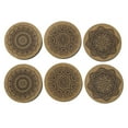 thumbnail image 2 of PLGEBR 6-Piece Absorbent Cork Round Coaster Set Metal Holder, 2 of 7