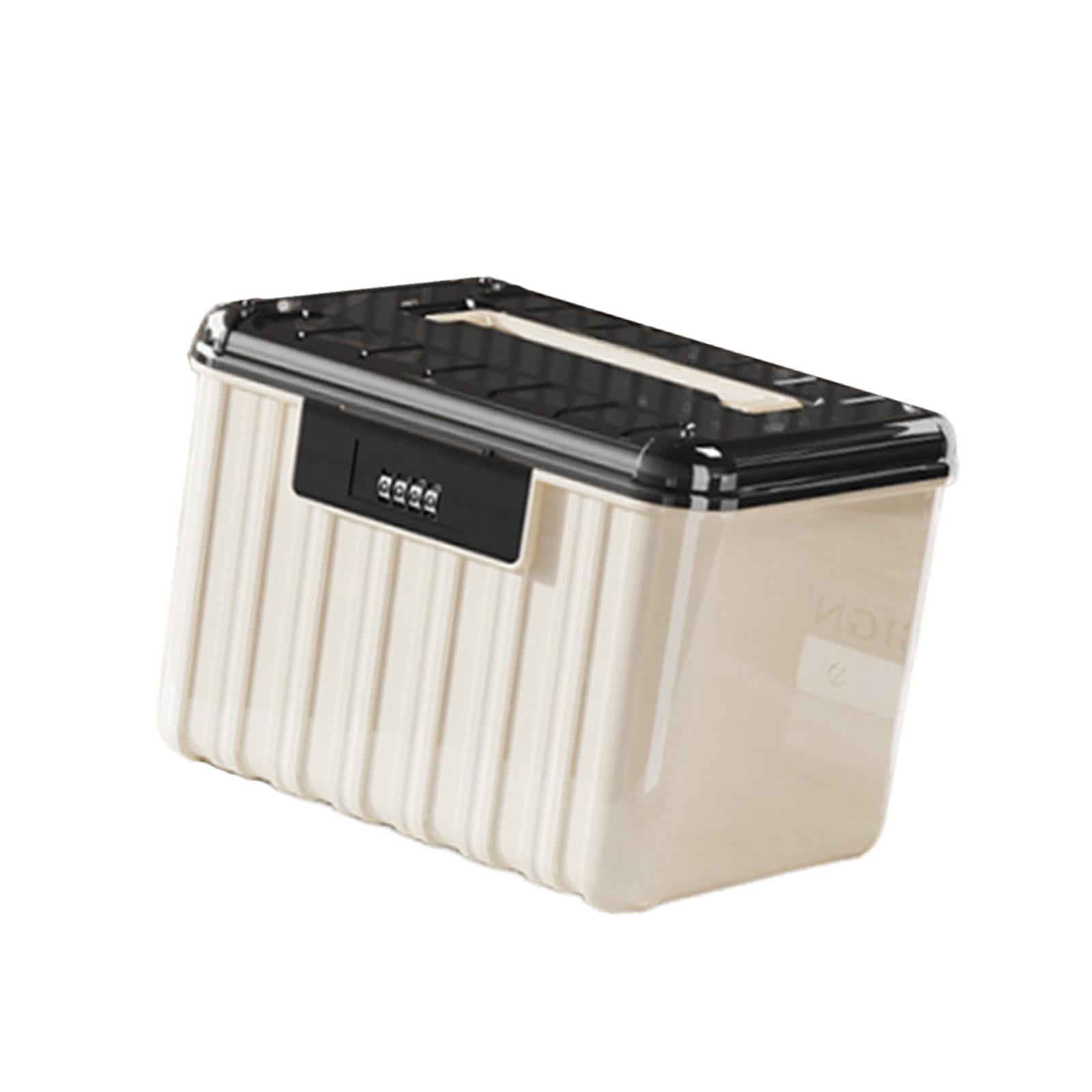 Fiocias Lockable Storage Bin Password Lock Storage Box Compartment Kids Toy Storage Case 25x19.8x17.8cm