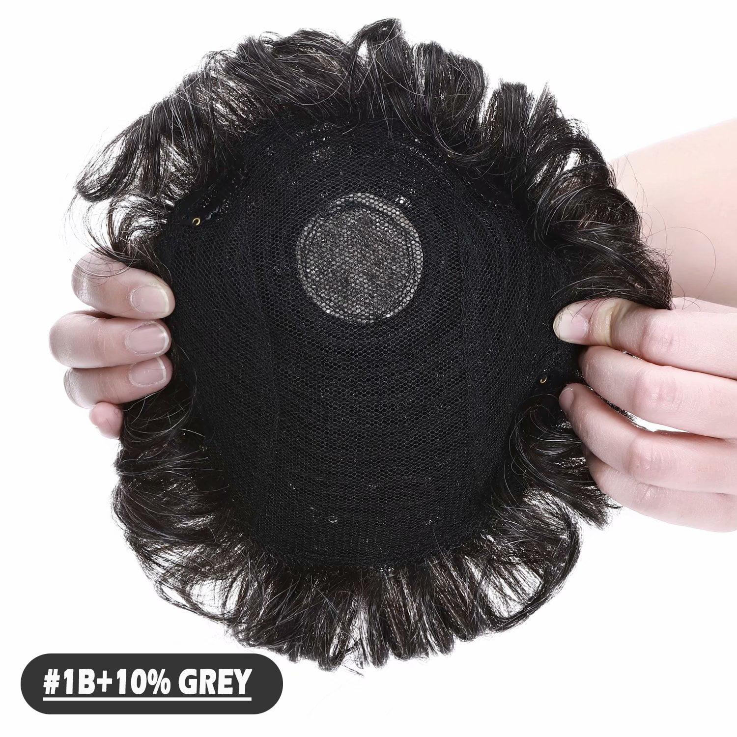 Benehair Mens Hair Loss Hair Wigs 100% Human Hair Toupee 100% Remy Human Hair Extensions Hairpiece Clip In 4" Grey US