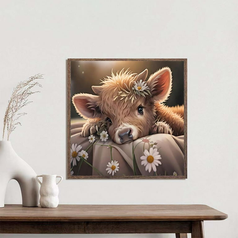 Diamond Painting 5D Adulti - Bovini Delle Highlands - Kit Quadro Fai Da Te 12x16 Pollici
