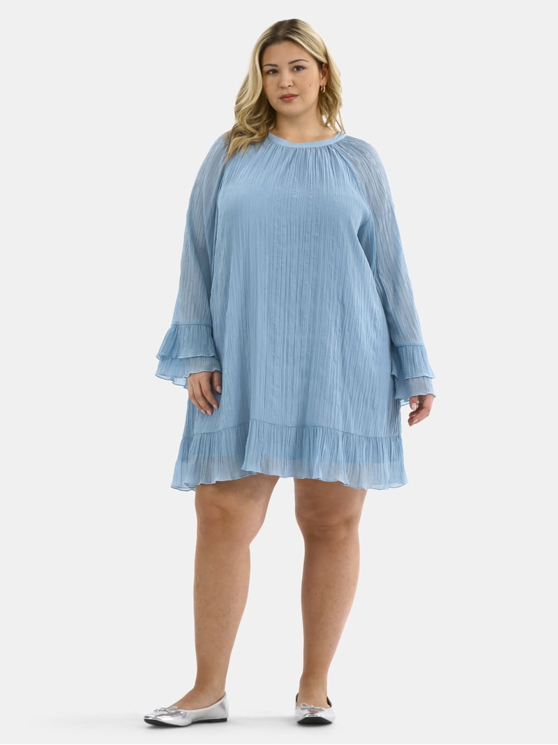 textured crinkle empire waist mini dress Amirah Embellished Empire Waist Mini Dress main image 0
