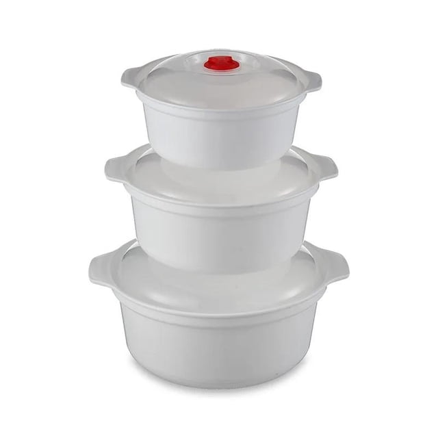 Microwave Food Container with Lid, Plastic Heating Bowl for Steamed Buns, Noodles and Kitchen Storage