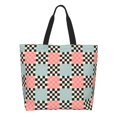 thumbnail image 1 of Easygdp Colorful Checkered Bolsas Tote para Mujer, Bolsos de Hombro para Viaje, Bolsos de Mano de Gran Capacidad para Compras y Trabajo, 1 of 8