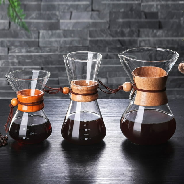 Minimalist Home Drip Coffee Maker Set: 600ml Round-Bellied Glass Pot with Filter, Compact Portable Design for Daily Brewing, Affordable 5-10 Yuan Kitchenware for Small Households