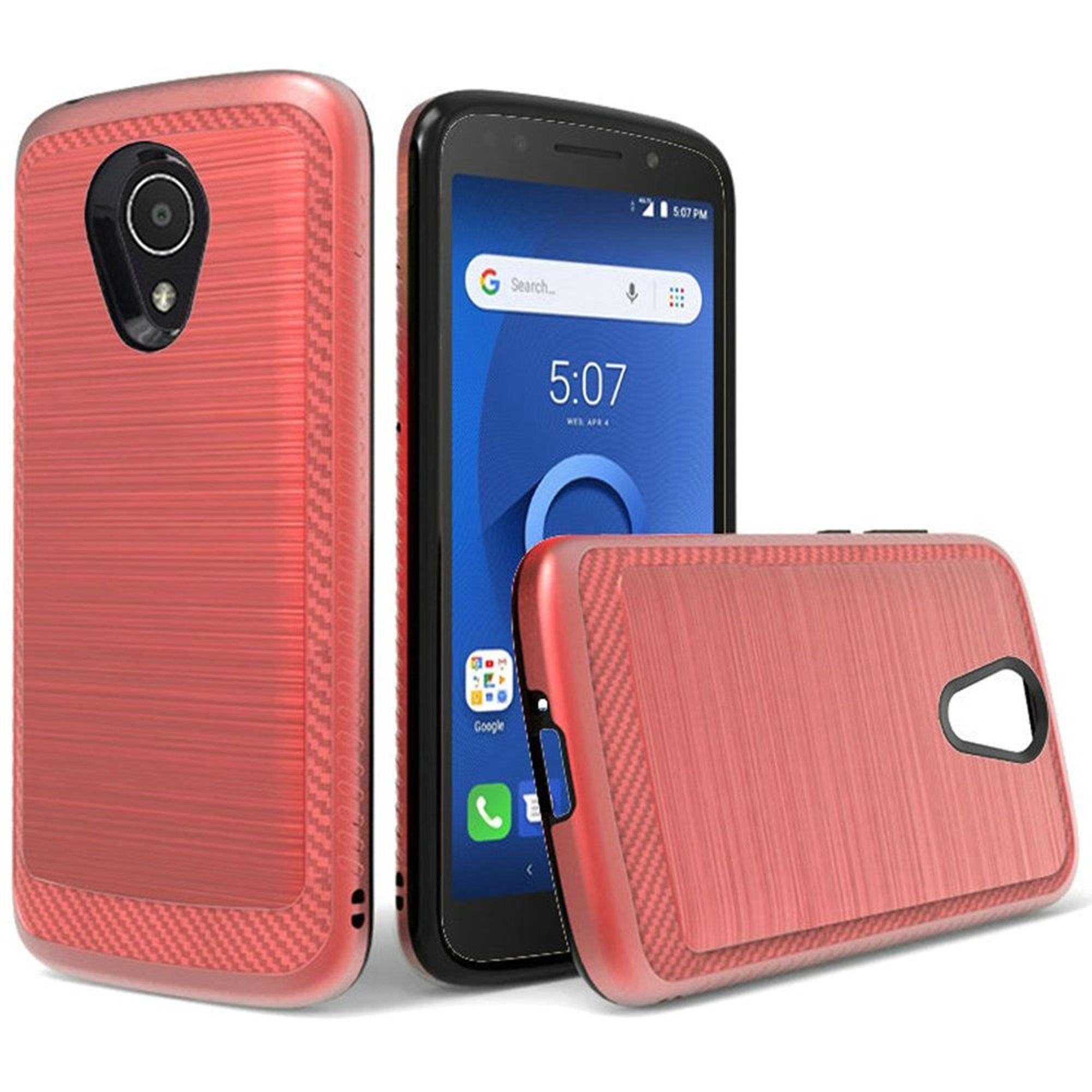 Alcatel 1x Evolve Case By Insten Design Edged Lining Hard Plasticsoft Tpu Rubber Dual Layer 