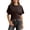 Brown, variant on Casual Loose Cropped Tee with Irregular and Waist Tie for Women - Everyday Streetwear Top, XS, Black