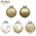thumbnail image 2 of Sea Team 60mm/2.36" Shatterproof Clear Plastic Christmas Ball Ornaments Decorative Xmas Balls Baubles Set with Stuffed Delicate Decorations (30 Counts, Gold), 2 of 7