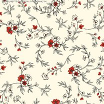 Challis Rayon Printed Fetching, Floral Woven Fabric, Soft Dress Material (CREAM/RED/GREY, ByYard)
