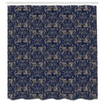 thumbnail image 2 of Ambesonne Victorian Shower Curtain, Vintage Floral Ivy Swirls, 69"Wx70"L, Navy Blue, 2 of 4