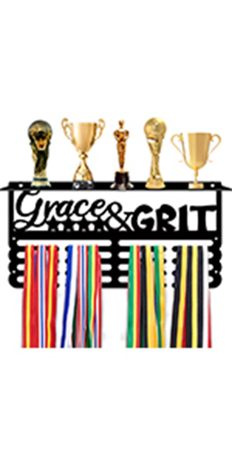 Medal Holder Display Hanger Grace Grit Metal Medal Hooks Medal Hanger Display Rack Frame Ribbon Holder Wall Mounted Competition Awards