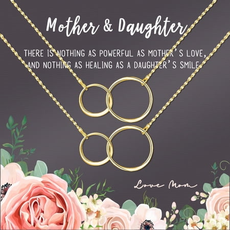 Personalized Mother s Day Card and Necklace Gift Gift for Mom Gift for Her Mother s Day Necklace Jewelry for Gifting Infinity Rings Mother s Day Necklace for Mom [Gold Personalized Card]