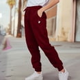 thumbnail image 4 of Dalix Heartly Ghost Embroidery Jogger Midweight Fleece Sweatpants Soft Lounge Pant Drawstring Waistband Pockets Womens in Burgundy XS X-Small, 4 of 5