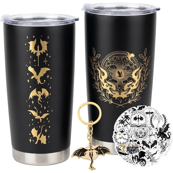 Dragon Gifts for Men Women - 3 count Fourth-Wiings 20 oz Tumbler Stickers Set, 4th-Wiing Birthday Christmas Ideas for Book Dragons Lovers