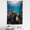 thumbnail image 1 of Underwater Ocean Tapestry, Corals Rocks Tropical Fish Maldives Exotic Vibes Photo, Fabric Wall Hanging Decor for Bedroom Living Room Dorm, 5 Sizes, Dark Brown and Dark Turquoise, by Ambesonne, 1 of 1