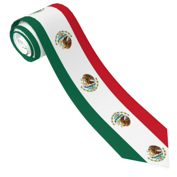 Men'S Flag-Of-Mexico Tie Fashion Causal Printed Necktie