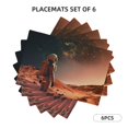 thumbnail image 3 of Placemats Set of 4 / 6, Astronaut On Mars A Placemats for Dining Table Indoor/Outdoors Heat Resistant Washable Placemats 18" x 12", 3 of 8