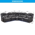 thumbnail image 4 of Power Recliner Sofa Sets with Speaker for Living Room Gray Faux Leather Electric Home Theater Seating Reclining Sofa with Console Storage,LED Lights,USB Port,Cup Holders, 4 of 6
