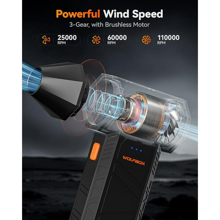 WolfBox Rechargeable Electric Air Duster 110000 RPM photo 3