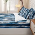 thumbnail image 5 of Homewish Navy Zipper Queen Comforter Set with Fitted Sheet and 2 Pillowcases,Classic Abstract Geometric Zipper Bedding Set,Reversible,4pcs, 5 of 8
