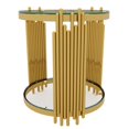 thumbnail image 6 of GZXS Contemporary Round End Table, Clear Tempered Glass Side Table with Gold Metal Frame and Open Shelf, Easy to Assemble, 19.8"Dia x 22.1"H, 6 of 8