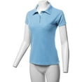 thumbnail image 5 of A2Y Women's Basic Casual Essentials 4-Button Junior-Fit PK Cotton Pique Polo Shirt Lightblue L, 5 of 6