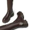 thumbnail image 3 of Dream Pairs Women's Over The Knee Patform Thigh High Boots Long Stretch Soft Chunky Lug Sole Fall Boots SDOB222W BROWN/PU Size 6.5, 3 of 5