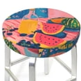 thumbnail image 3 of Balery Colorful Summer Fruit Table Round Bar Stool Seat Covers Velvet Fabric Adjustable Protects from Scratches and Stains for 14-17 Inch Chair-12 inch, 3 of 7