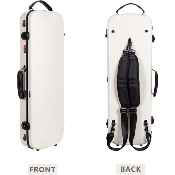 Crossrock Concert Ukulele Case Hardshell with TSA Lock - 100% Fiberglass, Detachable Padded Shoulder Straps, Hygrometer, Large Storage for Accessories, Milky White (CRF2020CUMW-R) CRF2020CUMW-R