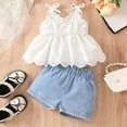 thumbnail image 2 of Siilsaa Girls Gymnastics Outfit Girls Summer T-Shirt and Shorts Set with Side Pockets White,9M, 2 of 7