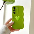 thumbnail image 4 of for Galaxy S23+ Plus Case 5G(6.6" 2023),Cute 3D Colors Love Heart Wavy Frame Full Protection for Samsung Galaxy S23+ 6.6" Soft TPU Shockproof Phone Cover for Women Girls,Green, 4 of 11