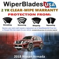 thumbnail image 2 of 2018 Nissan Armada Beam Wiper Blades Wipers w/2yr Warranty (Set of 3) w/Rear Wiper, 2 of 5